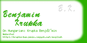 benjamin krupka business card